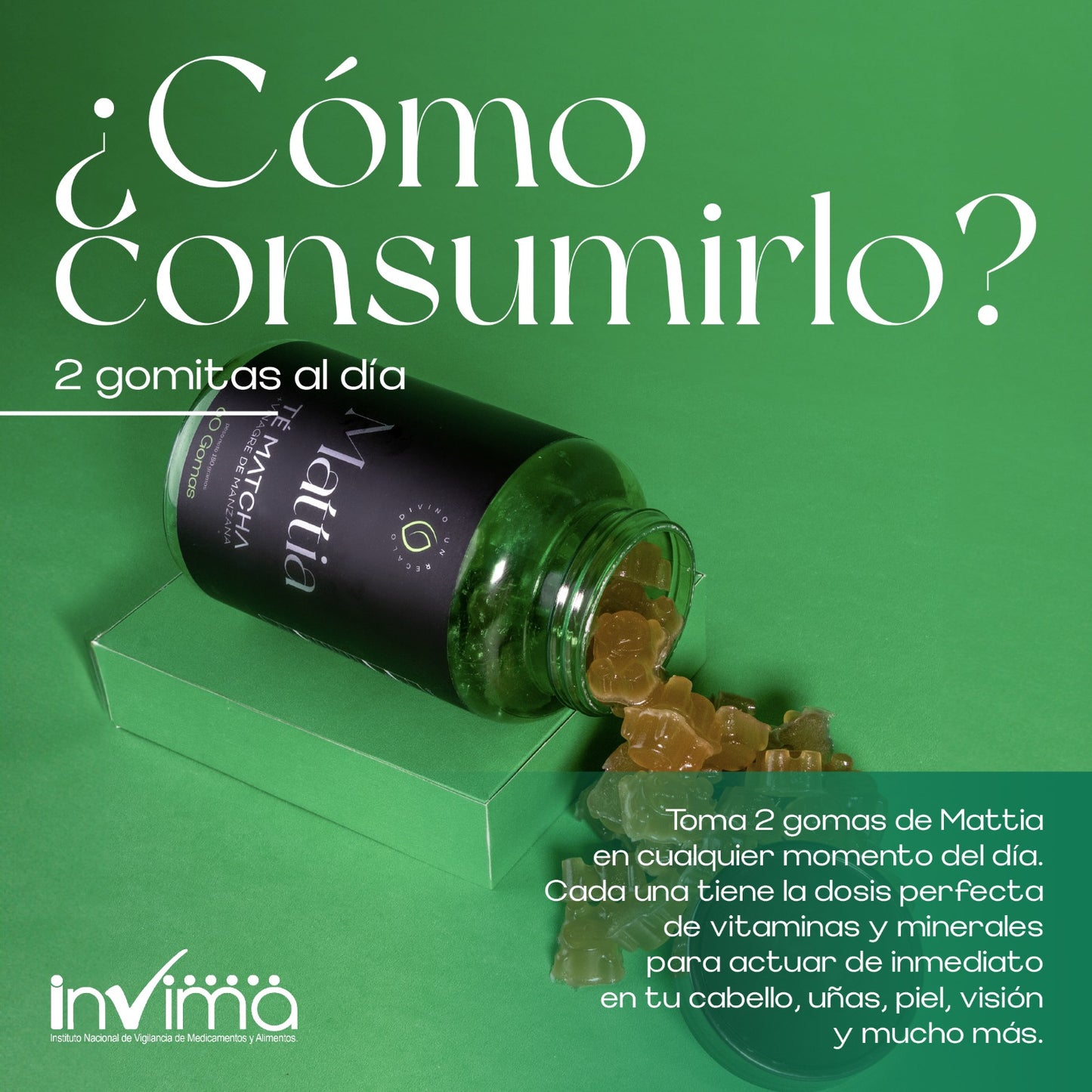 GOMAS DE TE MATCHA+ VINAGRE DE MANZANA